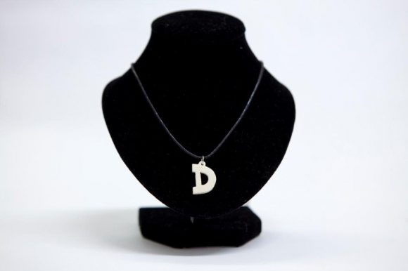 Nylon thread neckless with various whale bone letters