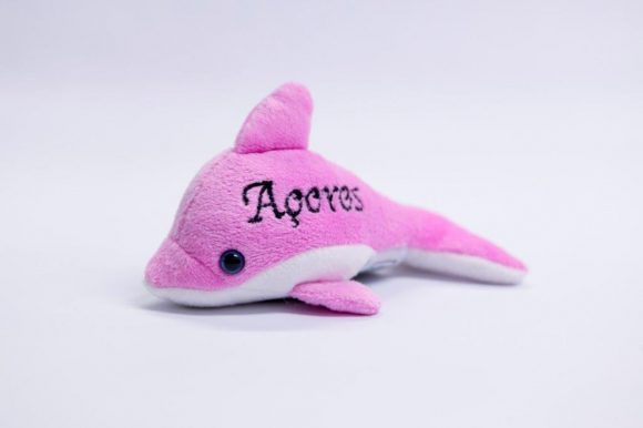 Azores pink dolphin Stuffed Animal without sound 18cm
