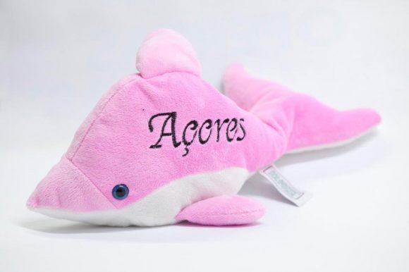 Peluche Golfinho com som rosa 18cm
